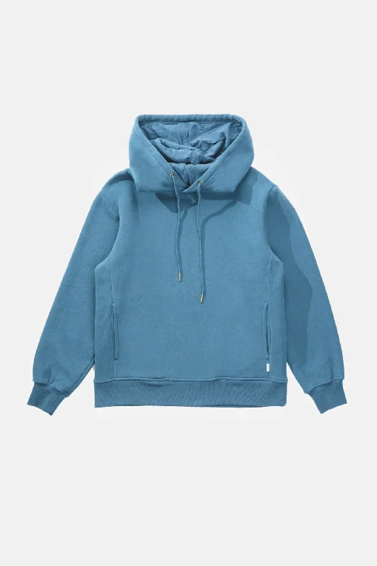 Classic Fleece Hood Mineral Blue Minimalist Men's Casual 