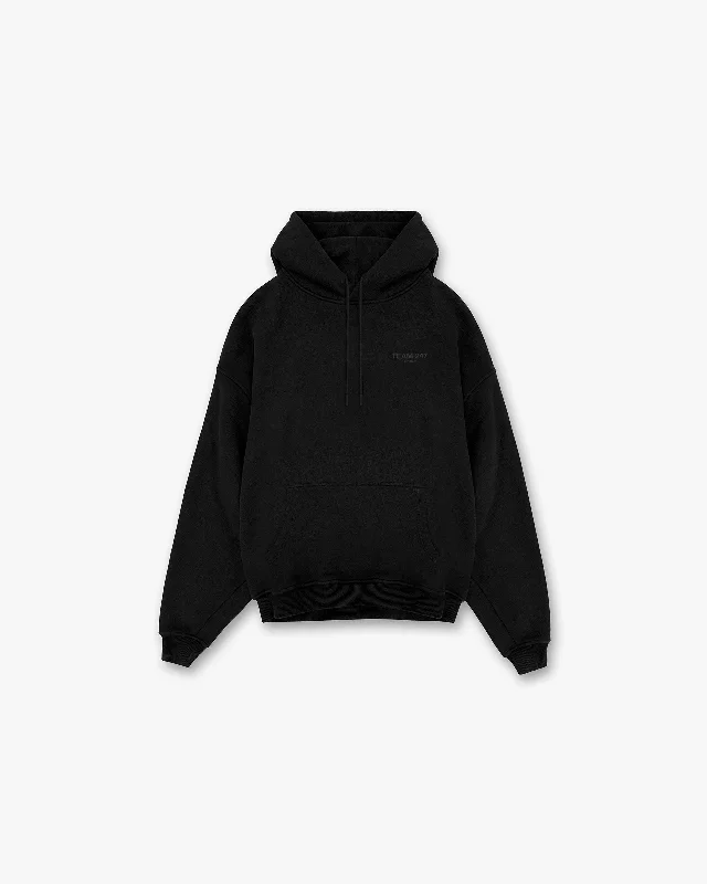 Team 247 Oversized Hoodie - Matte Black Stylish Men's Neon