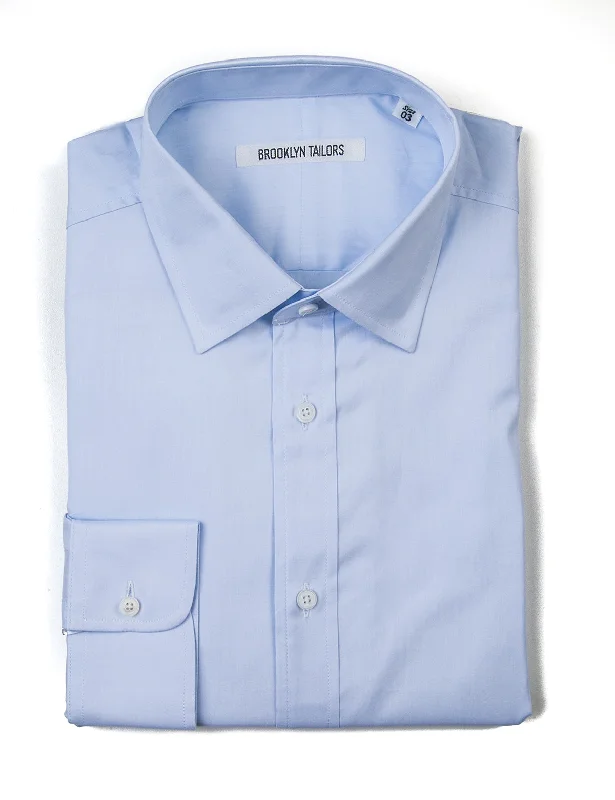 BKT20 Slim Dress Shirt in Pinpoint Oxford - Light Blue Artistic Men's Hand