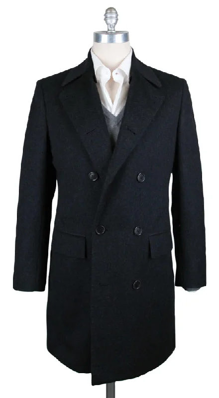 Kiton Charcoal Gray Peacoat Refined Men's Classic 