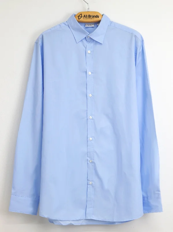 Men's Plain Solid Dress Shirt,Light Blue Vacation