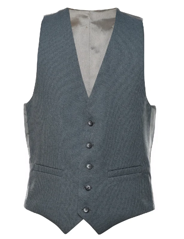 Grey Pinstriped Waistcoat - S Earthy Men's Hemp