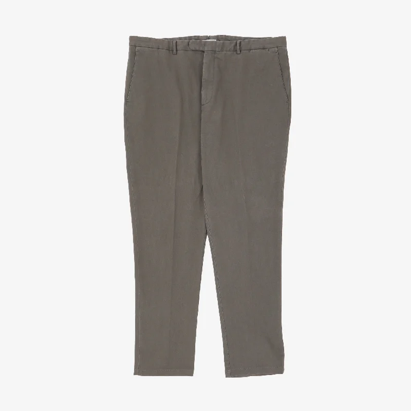 Pleated Cotton Chinos Elegant Men's Cashmere