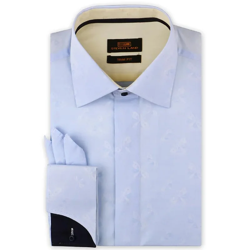 Ta1908 Steven Land | Dress Shirt  Trim Fit | Spread Collar | Shaped Convertible Cuff Dynamic Men's High