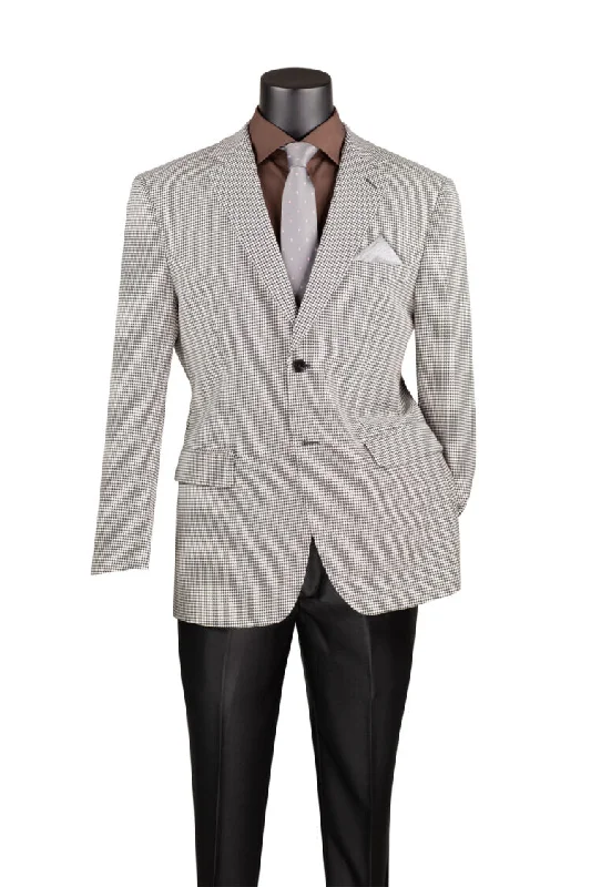 Modern Fit Houndstooth Pattern Sports Coat in Black Minimalist Men's Casual 