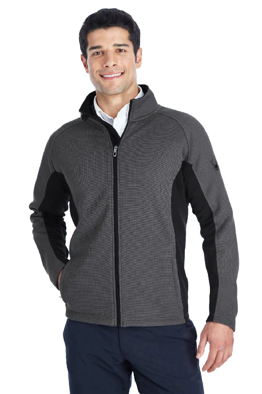 Spyder Mens Constant Full Zip Sweater Fleece Jacket - Polar Grey/Black Sleek Men's Metallic