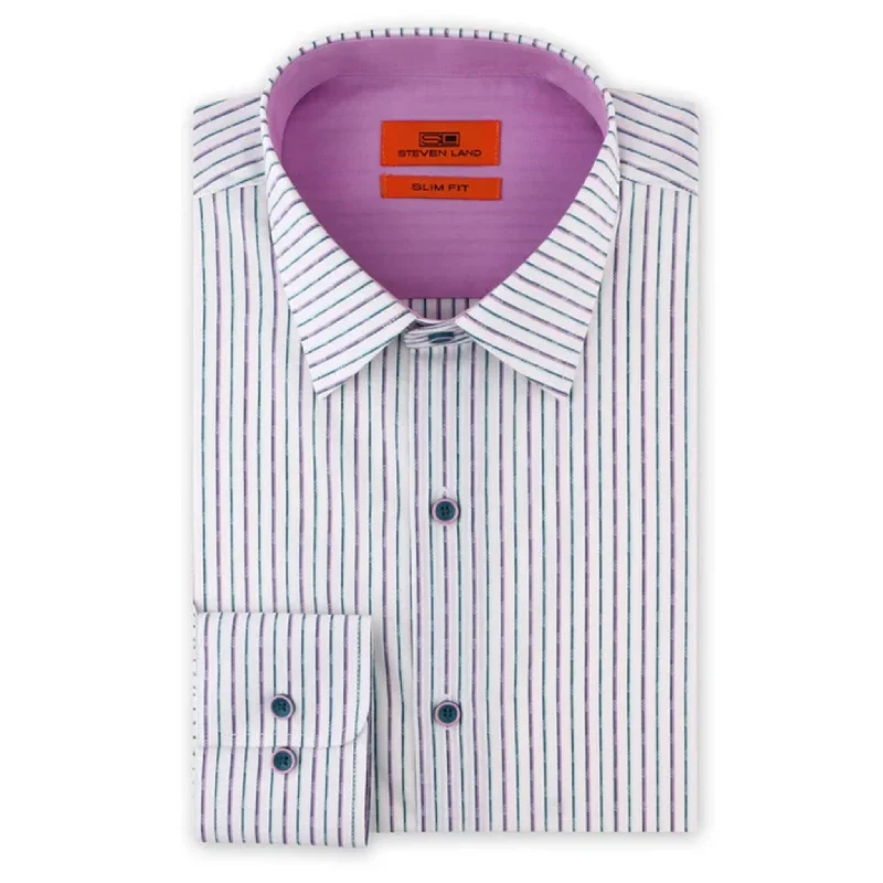 Sb1934 Contrast Stripe Dress Shirt for Men Tough Men's Military