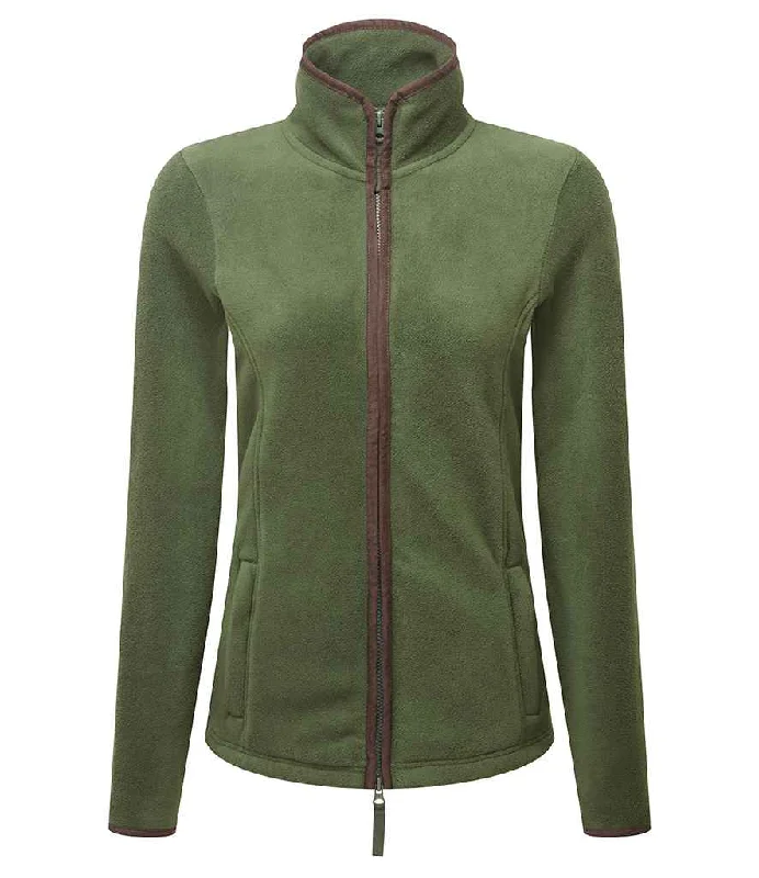 Premier Ladies Artisan Fleece Jacket | Moss Green/Brown Luxurious Men's High