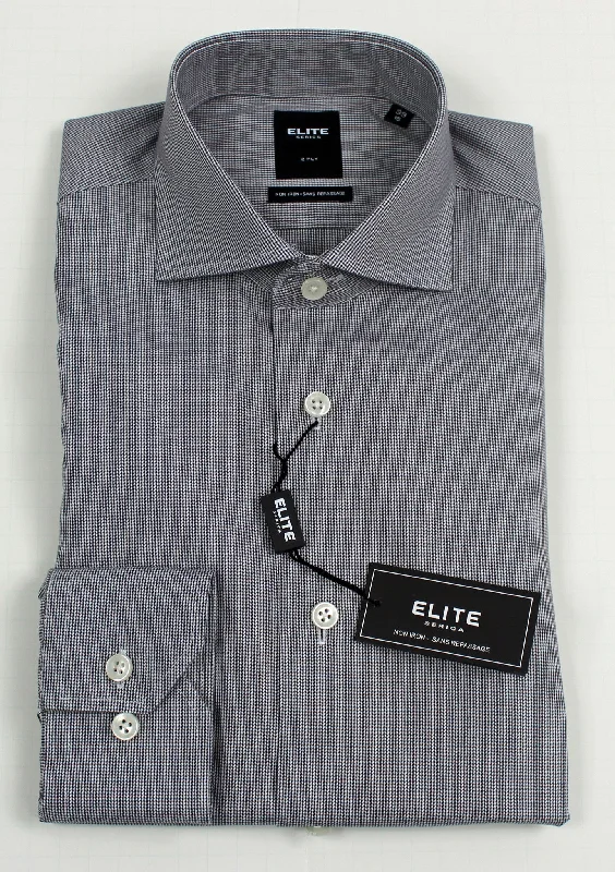 SERICA ELITE SLIM GREY MICRO GINGHAM Polished Men's Satin