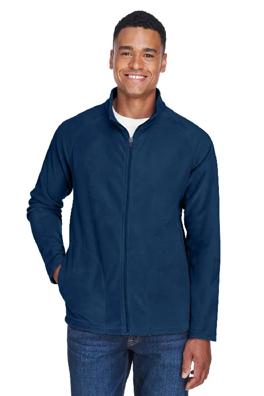 Team 365 Mens Campus Pill Resistant Microfleece Full Zip Jacket - Dark Navy Blue Dapper Men's 1920S