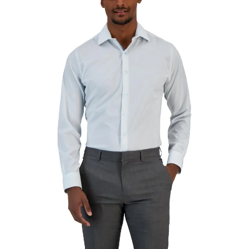 Bar III Mens Window Pane Stretch Button-Down Shirt Minimalist Men's Casual 