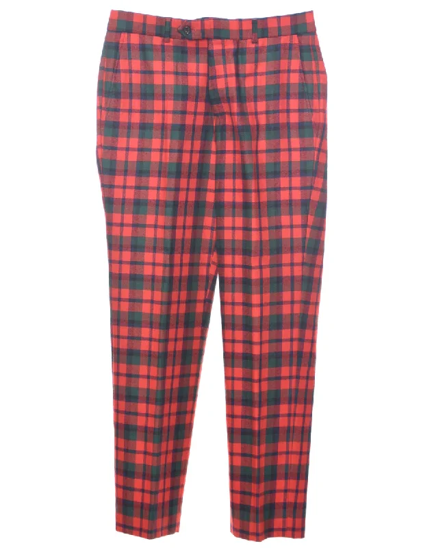 Checked Pattern Trousers - W33 L30 Practical Men's Quick