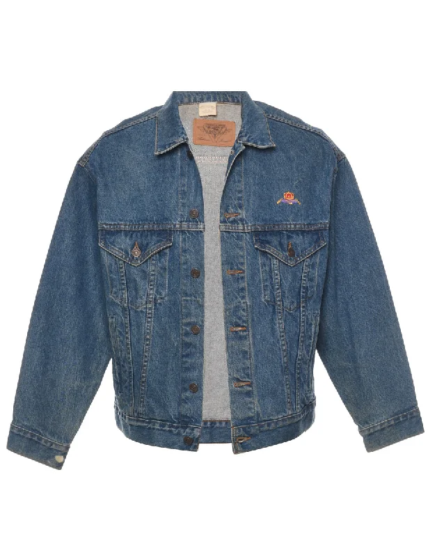 Button Front Denim Jacket - M Rugged Men's Outdoor 