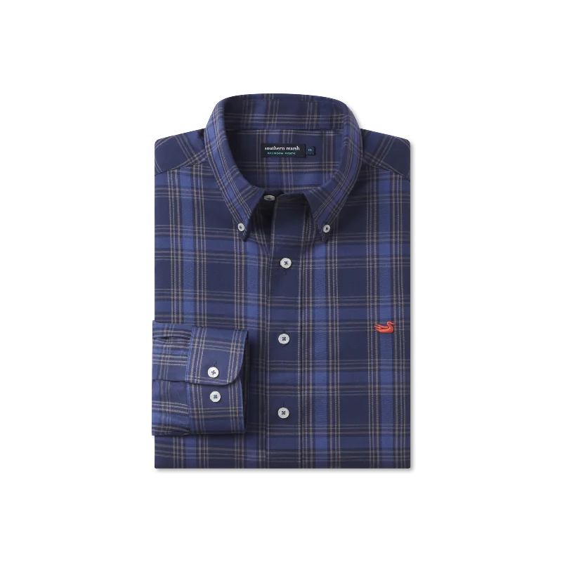 Tupelo Windowpane Dress Shirt Sporty Men's Athleisure 