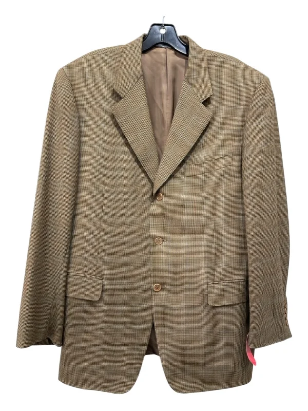 Canali Brown & Multi Houndstooth 2 Button Men's Blazer Cozy Men's Winter