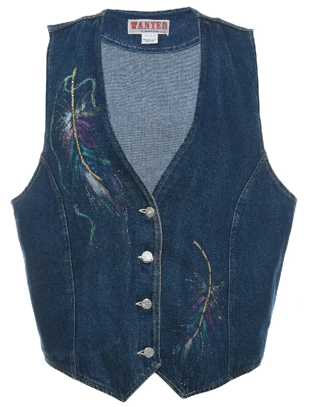 Dark Wash Denim Jacket Vest - L Confident Men's High