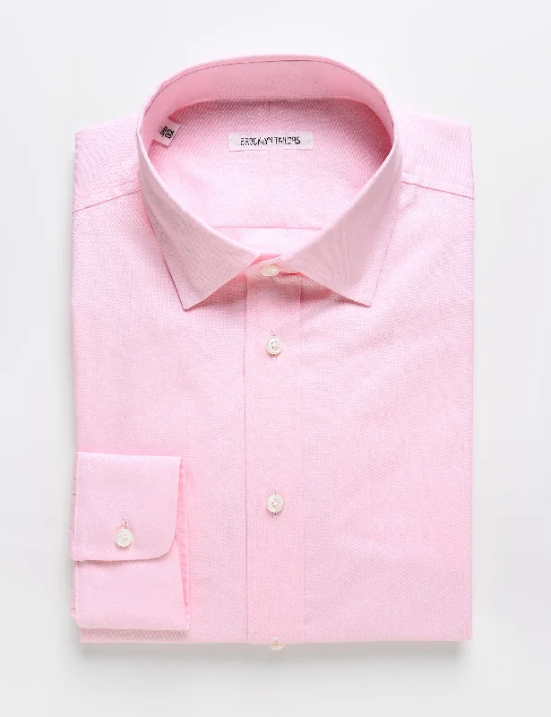 BKT20 Slim Dress Shirt in Pinpoint Oxford - Rose Quartz Sporty Men's Tennis