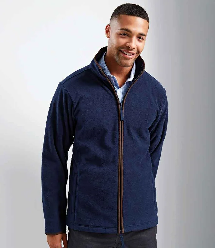 Premier Artisan Fleece Jacket | Navy/Brown Youthful Men's Anime