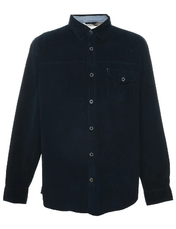 Corduroy Navy Shirt - L Refined Men's European