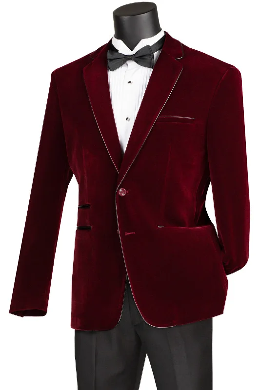 Wine velvet Slim Fit  Blazer Rugged Men's Outdoor 