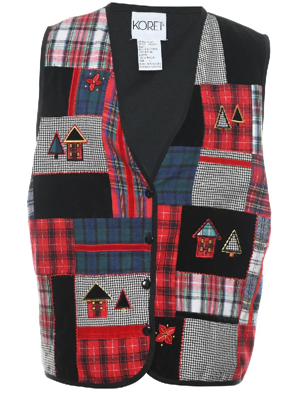 Checked Waistcoat - L Dynamic Men's High