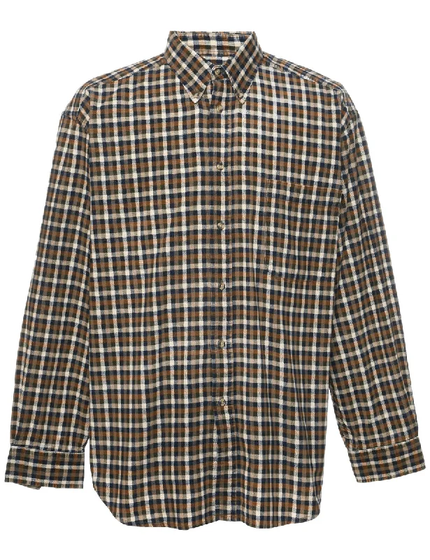 Corduroy Checked Shirt - L Athletic Men's Compression