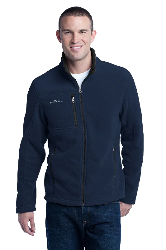 Eddie Bauer Mens Full Zip Fleece Jacket - River Navy Blue Cozy Men's Sherpa