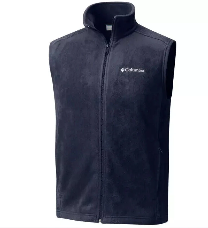 Columbia Granite Mountain XM1024-464 Vest Men's Blue Polyester Full Zip CLO378 Casual Men's Loose