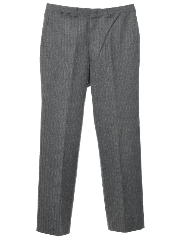 Herringbone Tweed Trousers - W32 L30 Cozy Men's Sherpa