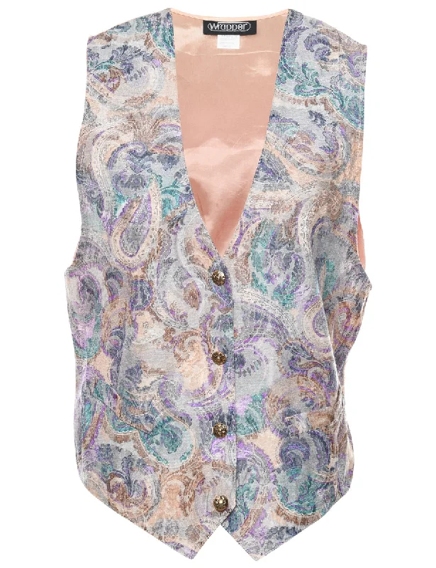 Wrapper Paisley Pattern Waistcoat - S Dynamic Men's Glow