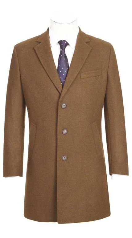 ENGLISH LAUNDRY Wool Blend Breasted Camel Top Coat EL53-01-600 Trendy Men's Scandinavian