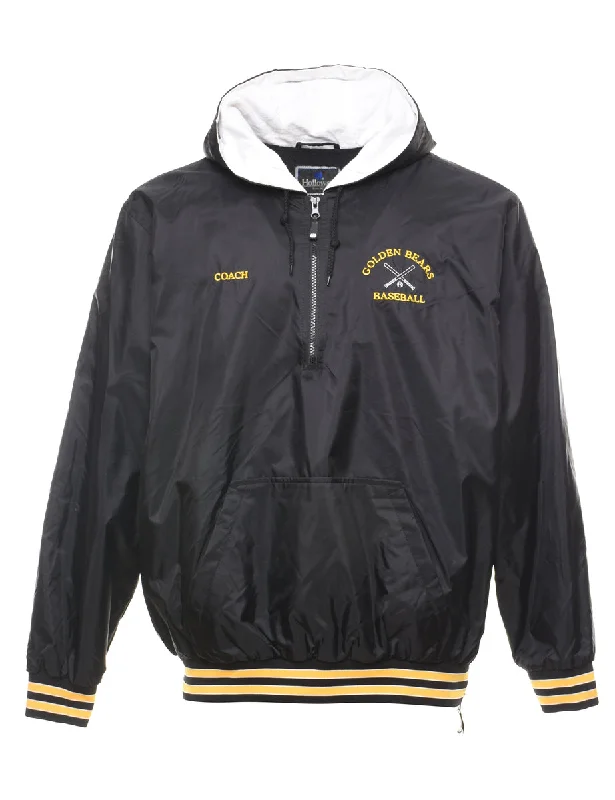 Golden Bears Baseball Quarter-Zip Black & Yellow Bomber Jacket - XL Vacation