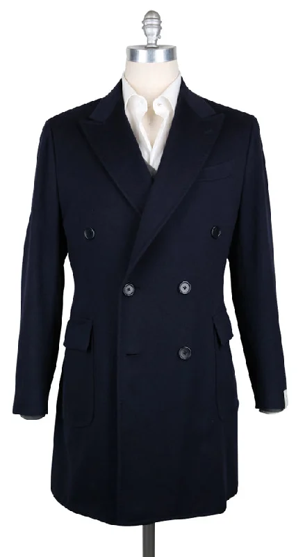 Luigi Borrelli Midnight Navy Blue Coat Refined Men's Hand