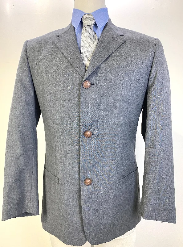 1980s Vintage Grey Wool Men's Designer Blazer, Gianni Versace Jacket, C40 Dynamic Men's Glow