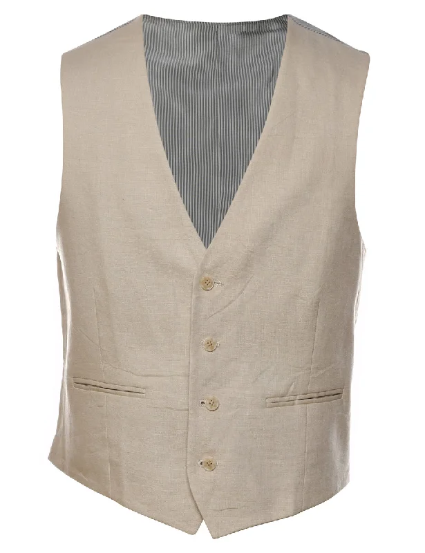 Classic Beige Waistcoat - M Confident Men's High