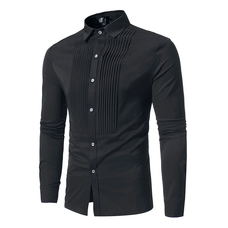 Tuxedo-Style Dress Shirt Confident Men's High