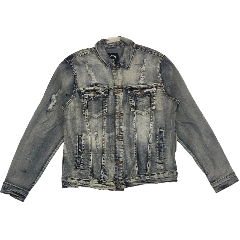 RPM Ripped Denim Jacket (Vintage) Athletic Men's High