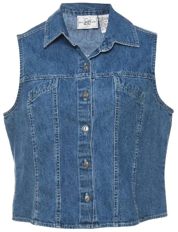 Medium Wash Denim 1990s Vest - L Refined Men's Velvet