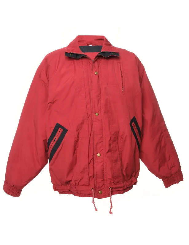 Red Zip Front Ski Jacket - M Practical Men's Multi