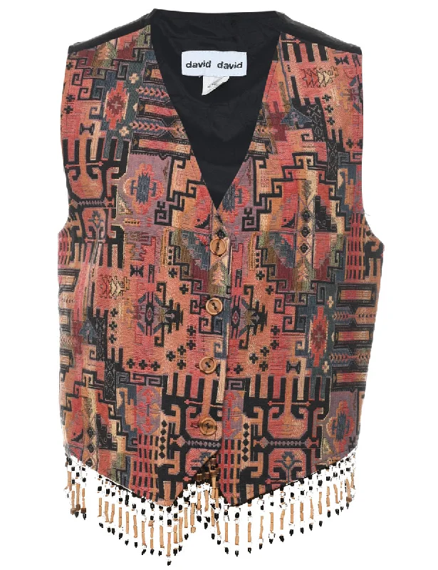 Ikat Pattern Waistcoat - L Confident Men's Power