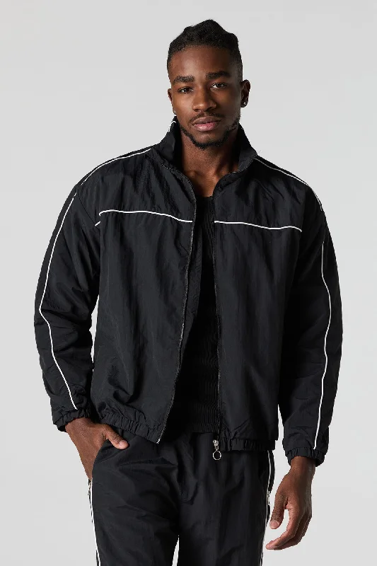 Active Nylon Zip-Up Jacket Elegant Men's Cashmere