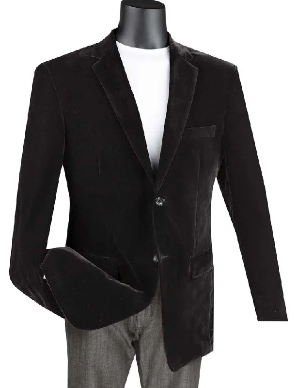 Velvet Regular Fit Fashion Jacket in Black Relaxed Men's Australian 