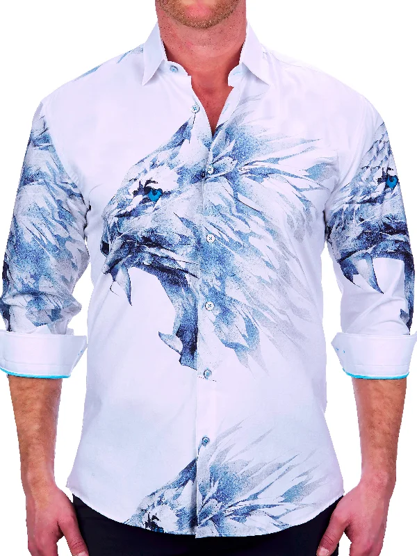 Fibonacci LionFierce White Polished Men's Silk