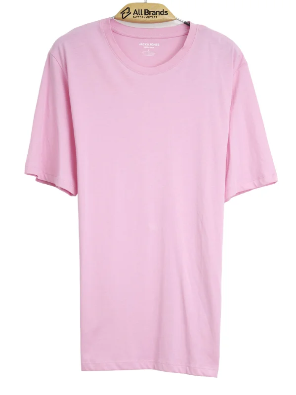 Men's Plain Solid T-Shirt,Pink Elegant Men's Cashmere