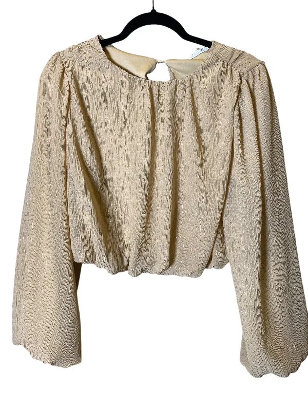 Top Long Sleeve By Blu Pepper In Beige, Size: S Dapper Men's Bow