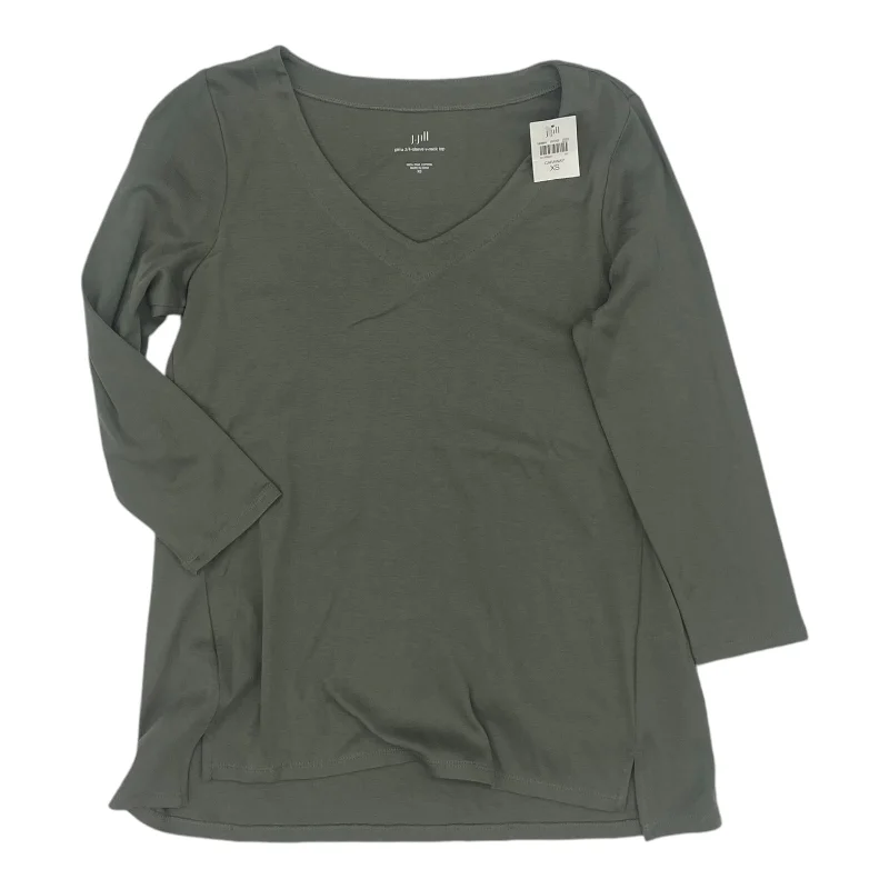 Top 3/4 Sleeve Basic By J. Jill In Green, Size:Xs Cozy Men's Winter