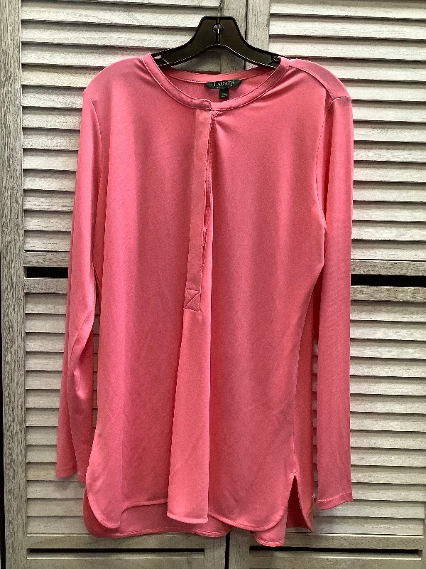 Top Long Sleeve By Ralph Lauren In Pink, Size: Xl Sporty Men's Tennis