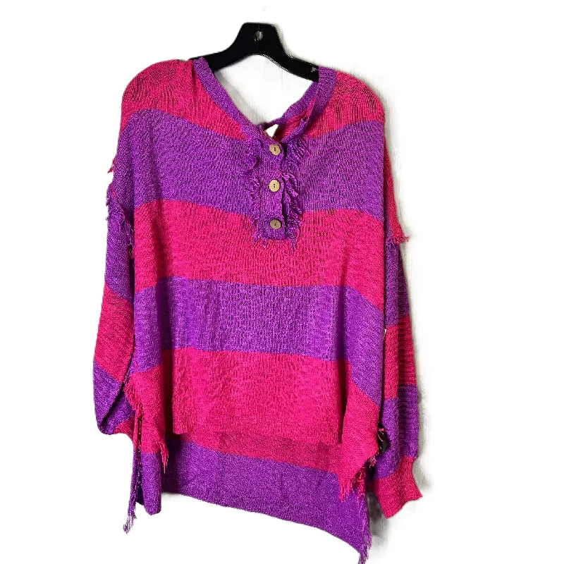 Top Long Sleeve By Fantastic Fawn In Pink & Purple, Size: S Bold Men's Statement