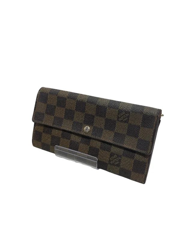 LOUIS VUITTON/Long Wallet/Gingham Check/Leather/BRW/Damier Long Wallet Practical Men's Multi