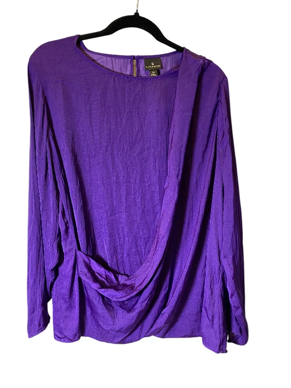 Top Long Sleeve By Worthington In Purple, Size: Xl Refined Men's Classic 